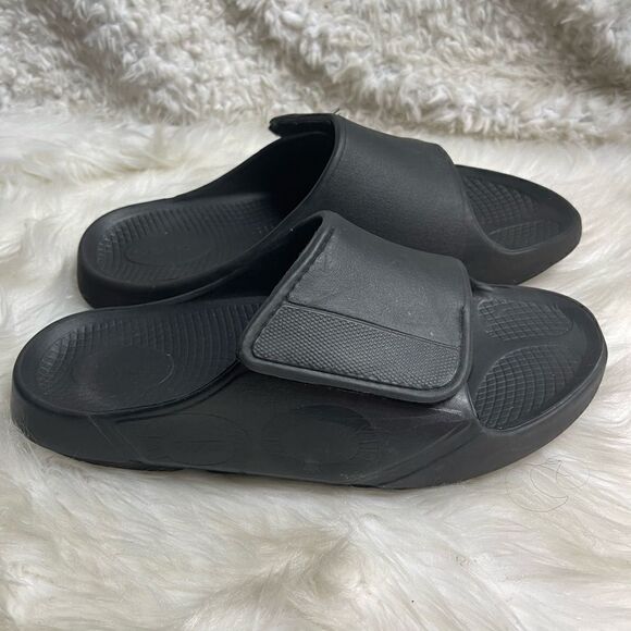 Unisex OOFOS OOahh Black Recovery Slides Men\'s Size 10 Women’s  SZ 12 EUR SZ43 main image 5